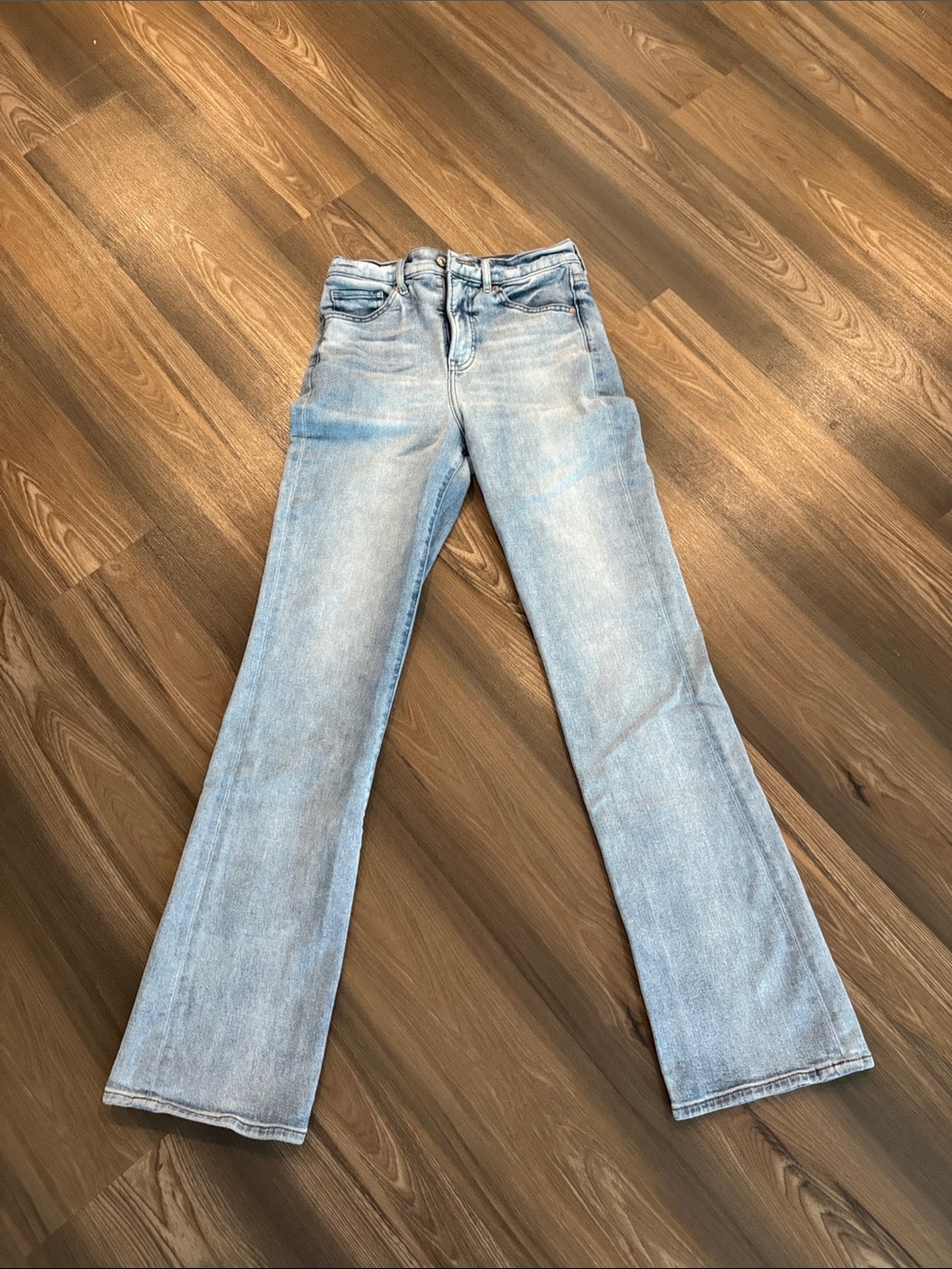 Express Light Wash Flare Jeans